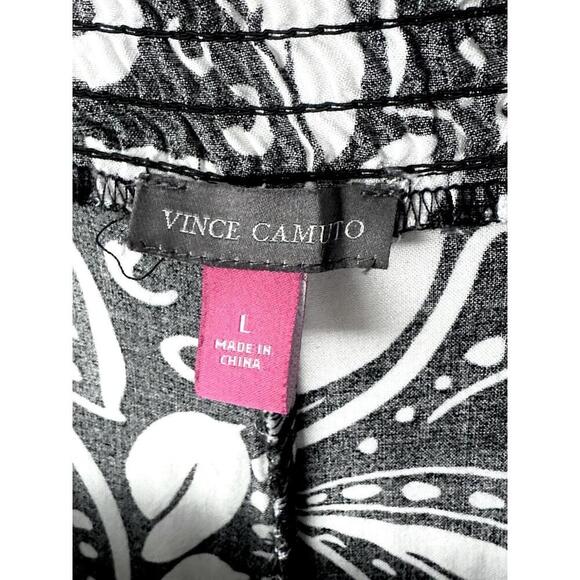 Vince Camuto Women's Wide-Leg Palazzo Pants Black and White Floral Size L - Picture 11 of 14